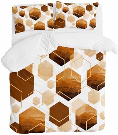 ZOE GARDEN Orange Gold Bed Duvet Cover Set