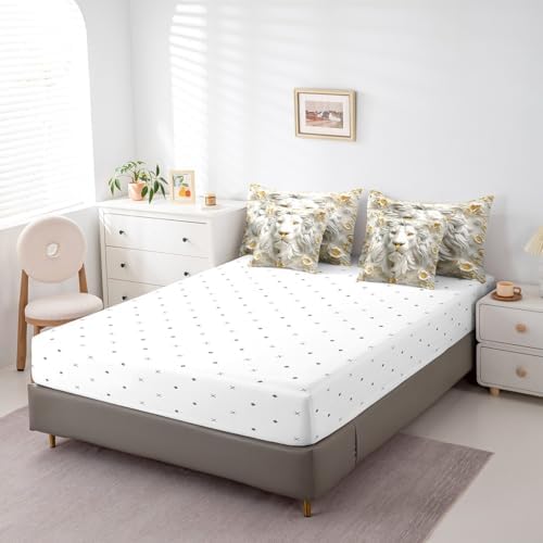 Manfei Wild Lion Comforter Set 7 Piece King Size
