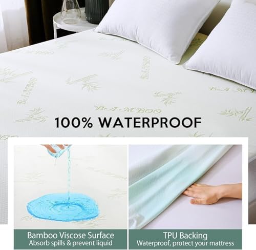 MUXHOMO Twin Mattress Protector Waterproof Cooling Breathable 2 Pack 1