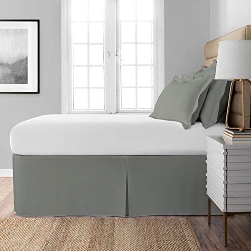 Spacemaker Extra-Long 21 Drop Bed Skirt Twin Silver