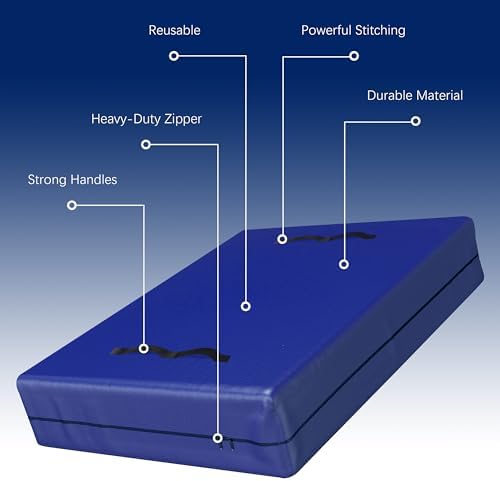 Cosy Family Mattress Encasement with 8 Handles - Queen Size Blue