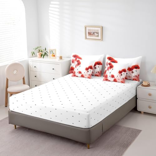Erosebridal Poppy Comforter Set 7 Piece King Size