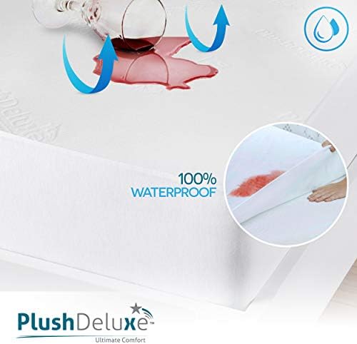 PlushDeluxe Premium Bamboo Mattress Protector King Size