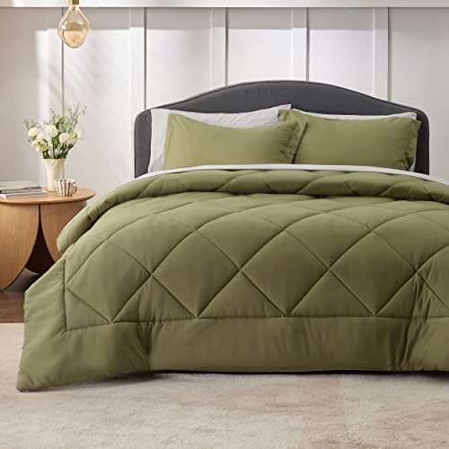 Bedsure Olive Green Twin XL Comforter Set