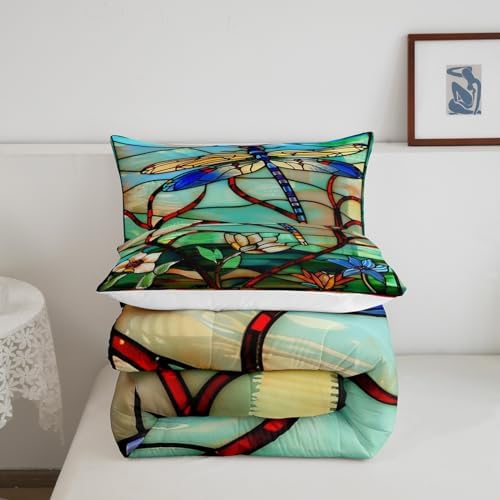 Erosebridal Boho Dragonfly Comforter Set for King Size Bed