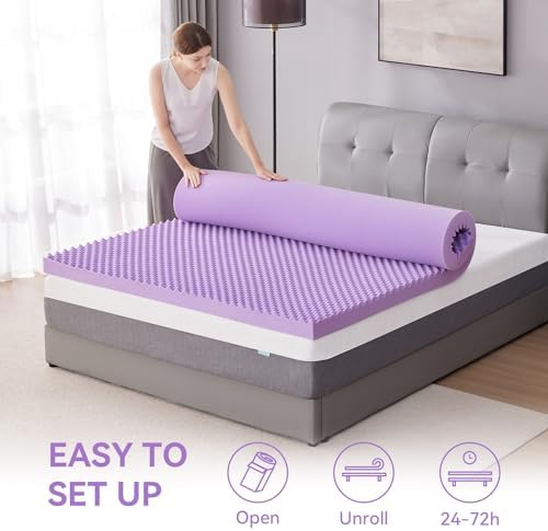 SINWEEK 2 Inch Egg Crate Memory Foam Mattress Topper Twin XL