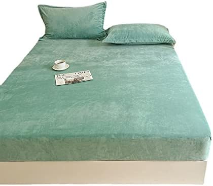 FCLDESHOP Thick Warm Coral Fleece Fitted Sheet 1