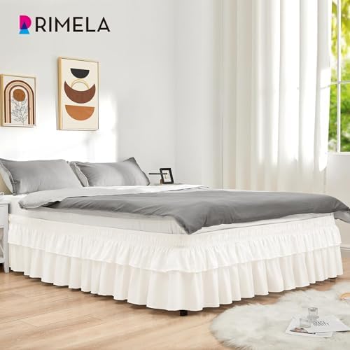 RIMELA Ivory Ruffle Bed Skirt 14 Inch Drop