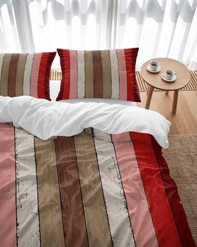 ZOE GARDEN Red Pink Duvet Cover Set 3 Pieces 1