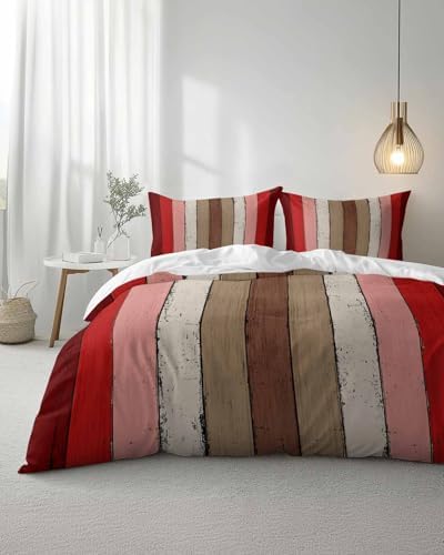 ZOE GARDEN Red Pink Duvet Cover Set 3 Pieces 1