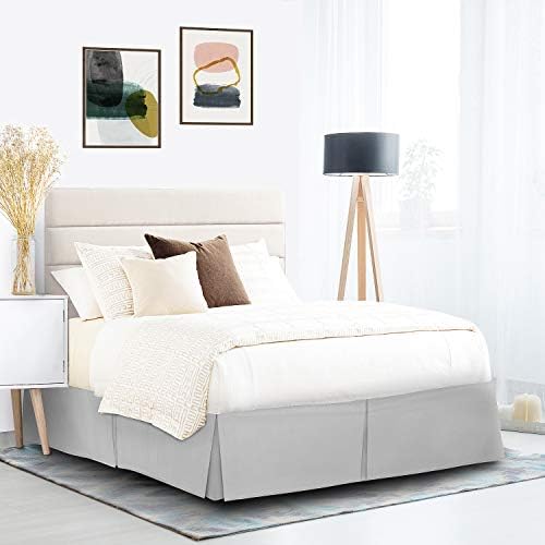 Nestl Silver Twin XL Bed Skirt 14 Inch Drop