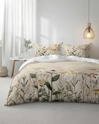ZOE GARDEN Botanical Queen Duvet Cover Set