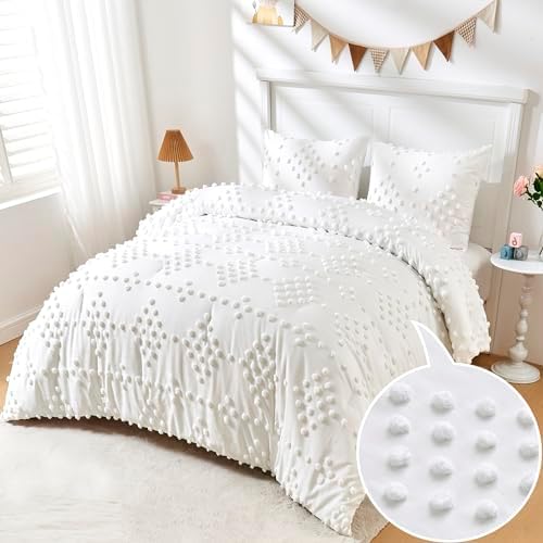 VIVILINEN 3-Piece Boho Tufted Dots Kids Bedding Set 1