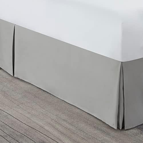 Nestl Silver Twin XL Bed Skirt 14 Inch Drop