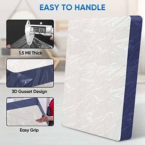 TICONN 2PK Plastic Mattress Bags Twin 15 Mil Waterproof Encasements