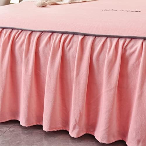 ZIQINPSQ Velvet Bed Skirt 18 Inches Deep Plush Fitted Sheet