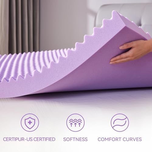 SINWEEK 2 Inch Egg Crate Memory Foam Mattress Topper Twin XL