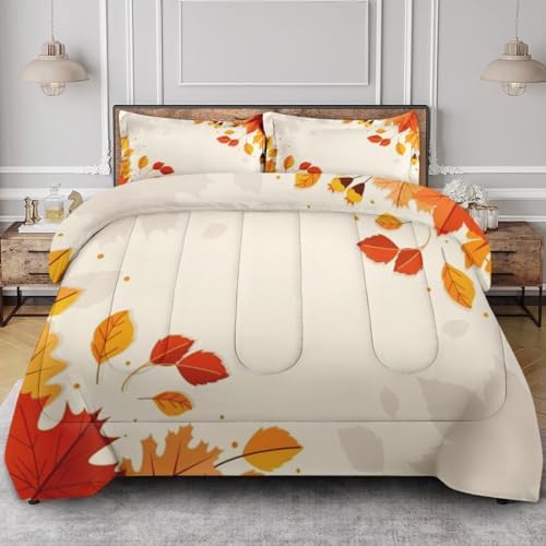 Culudea Autumn Leaves Tree Comforter Set King Size 1