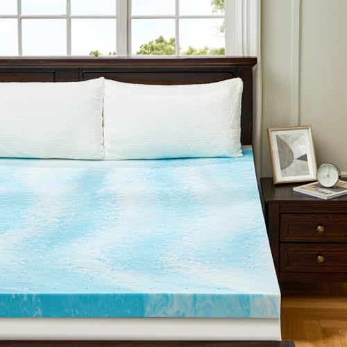 PERLECARE 3 Inch Queen Memory Foam Mattress Topper with Cooling Gel 1