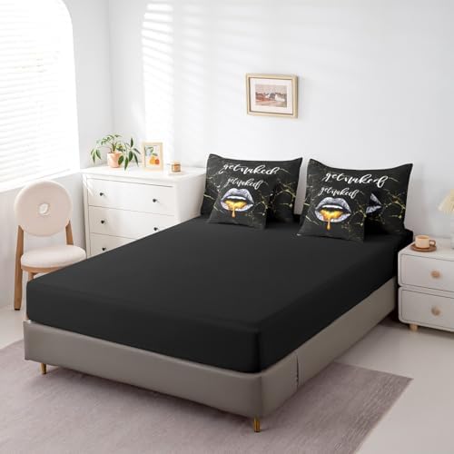 Feelyou Luxury Black Gold 7 Piece Bed Set