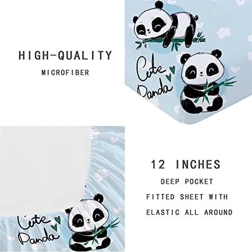 Wajade Blue Panda Sheet Set Queen Size 3D Print 1