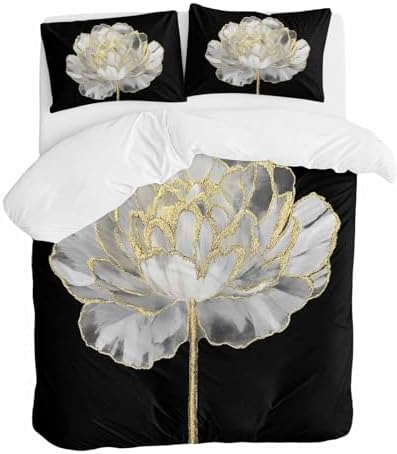 ZOE GARDEN Black Bed Duvet Cover Set 3 Piece