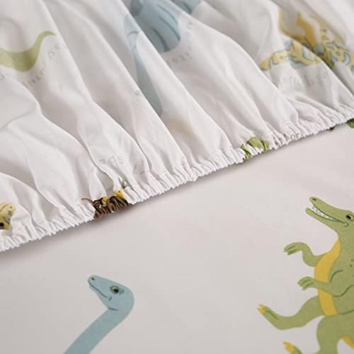 MAG 3PCS White Dinosaur Queen Bedding Sheet Set