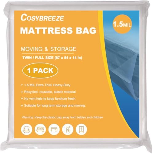 Cosybreeze 15 Mil Thick Mattress Bags for Moving Storage