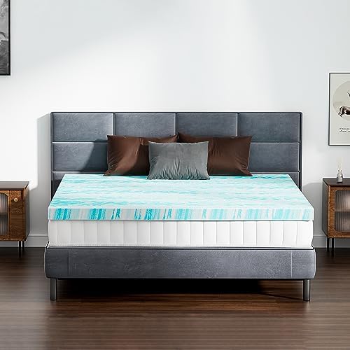 DUMOS Memory Foam Mattress Topper Queen 2 Inch Gel Infused