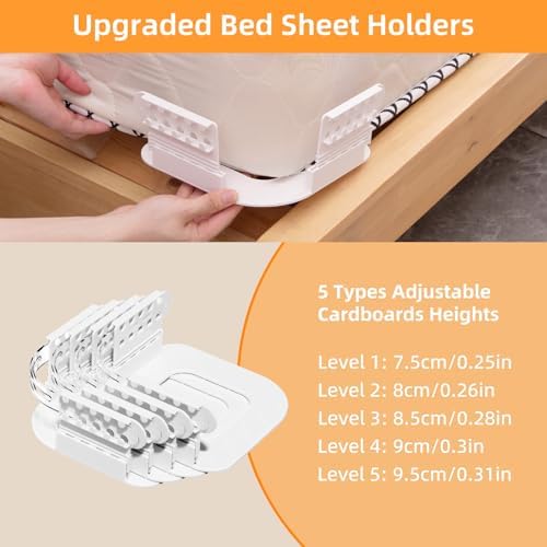 Eoepur Bed Sheet Holder 4-Pack - Heavy Duty Adjustable