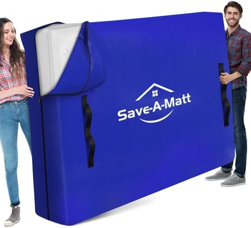 SaveAMatt Queen Mattress Bag - Durable Waterproof Tarp with Handles