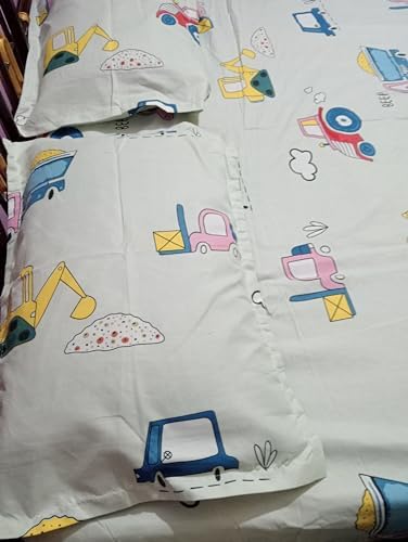 Kids Duvet Cover Set with Reversible Print Queen Size Grey