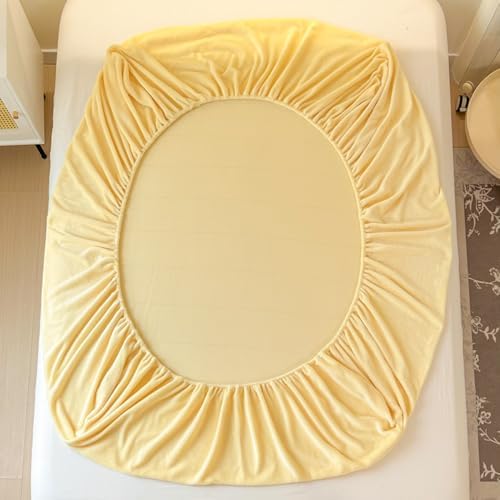 ZIQINPSQ Velvet Fitted Sheet 15 Deep Twin Non-Slip