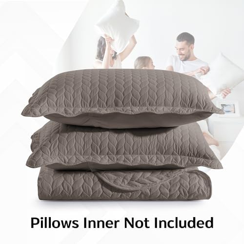 MOONLIGHT20015 Queen Size Bedspread Set - 3 Pcs Microfiber Coverlet Set