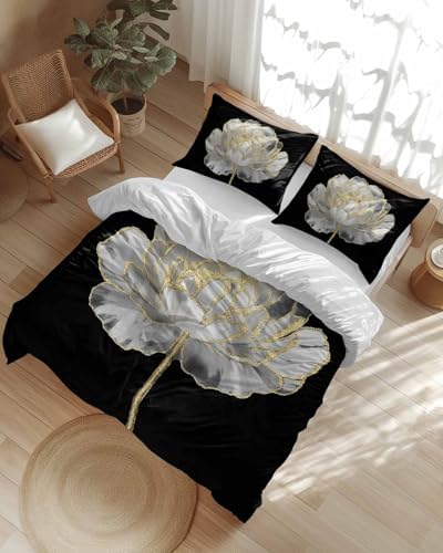 ZOE GARDEN Black Bed Duvet Cover Set 3 Piece