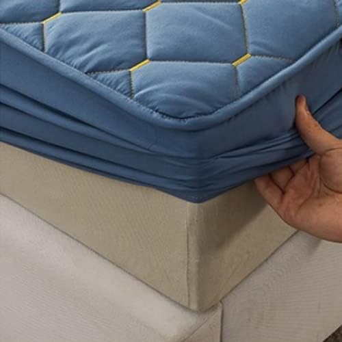 FCLDESHOP Thick Quilted Fitted Sheet Pink 200x220cm