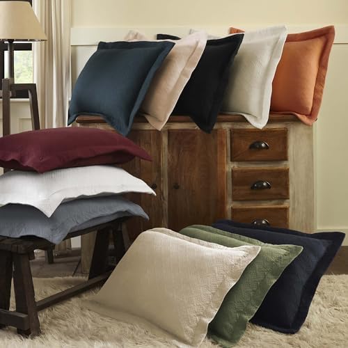Superior 100 Cotton Basket Weave Bedspread Set - King Size Garnet