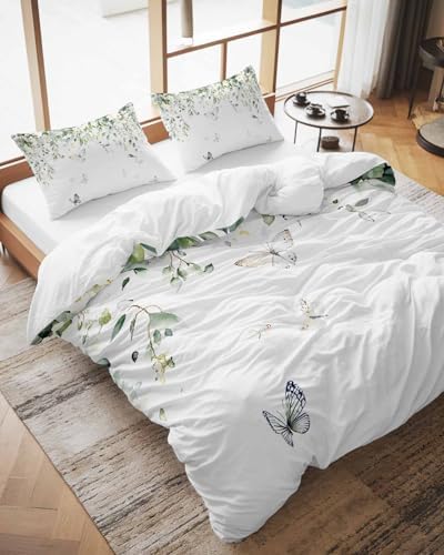 ZOE GARDEN Eucalyptus Queen Duvet Cover Set 3 Piece