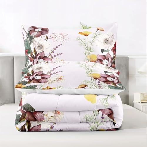 Pink Flower Comforter Set Queen Size