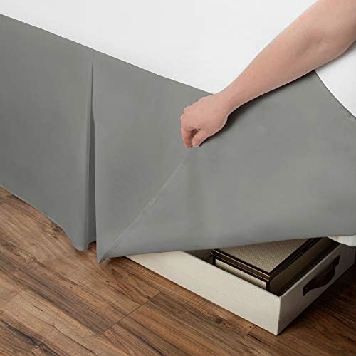 Spacemaker Extra-Long 21 Drop Bed Skirt Twin Silver