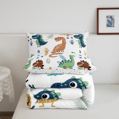 Feelyou Cartoon Dinosaur Comforter Set 3PCs