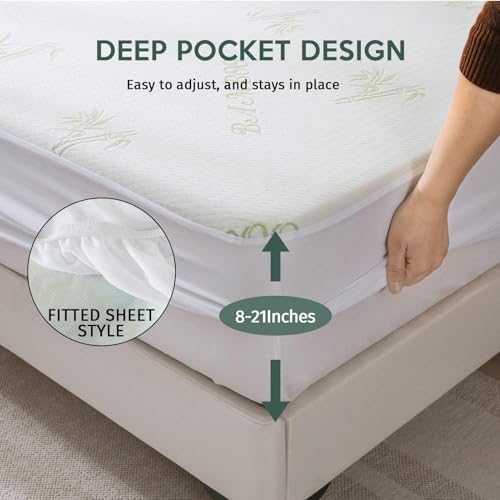 MUXHOMO Twin Mattress Protector Waterproof Cooling Breathable 2 Pack 1