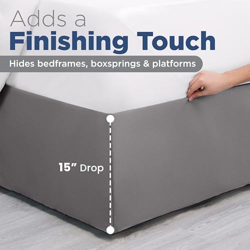 Martex Queen Bed Skirt 15 Drop Gray