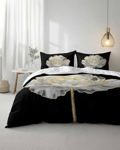 ZOE GARDEN Black Bed Duvet Cover Set 3 Piece