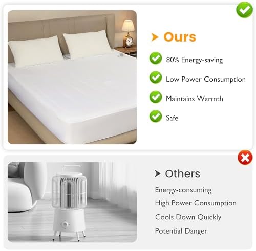 Sunvivi Twin Heated Mattress Pad with 12-Hour Timer 10 Heat Settings
