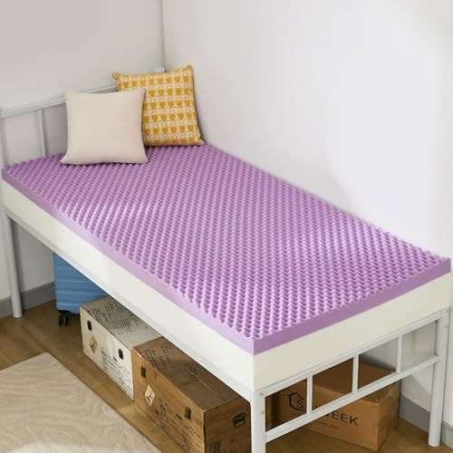 SINWEEK 2 Inch Egg Crate Memory Foam Mattress Topper Twin XL