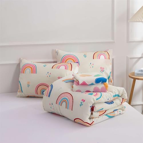 Btargot 5-Piece Rainbow Comforter Set for Kids