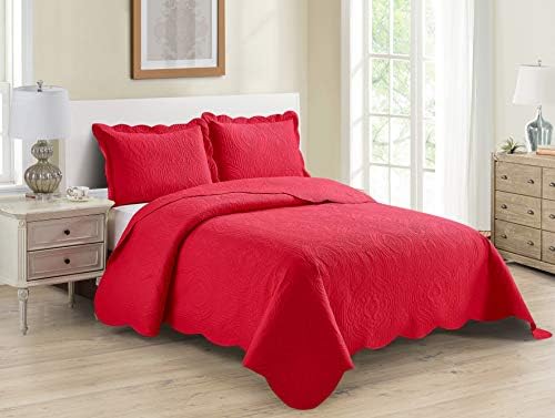 Home Collection 3pc King Size Luxury Embossed Bedspread Set