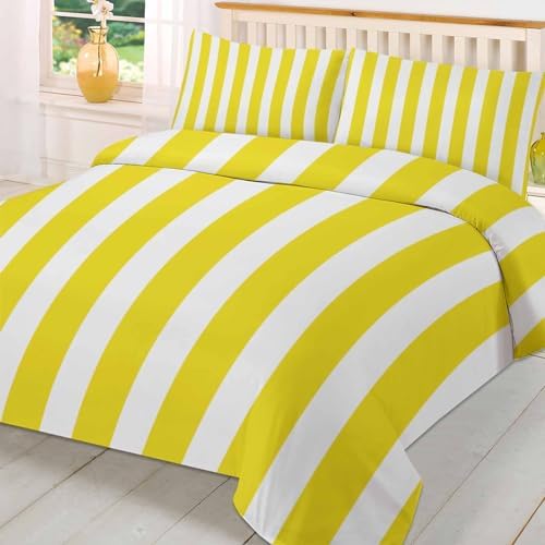ZOE GARDEN Yellow Stripe Duvet Cover Twin Set 1