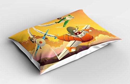 Ambesonne Airplane Pillow Sham 26x20 Apricot Orange Marigold 1